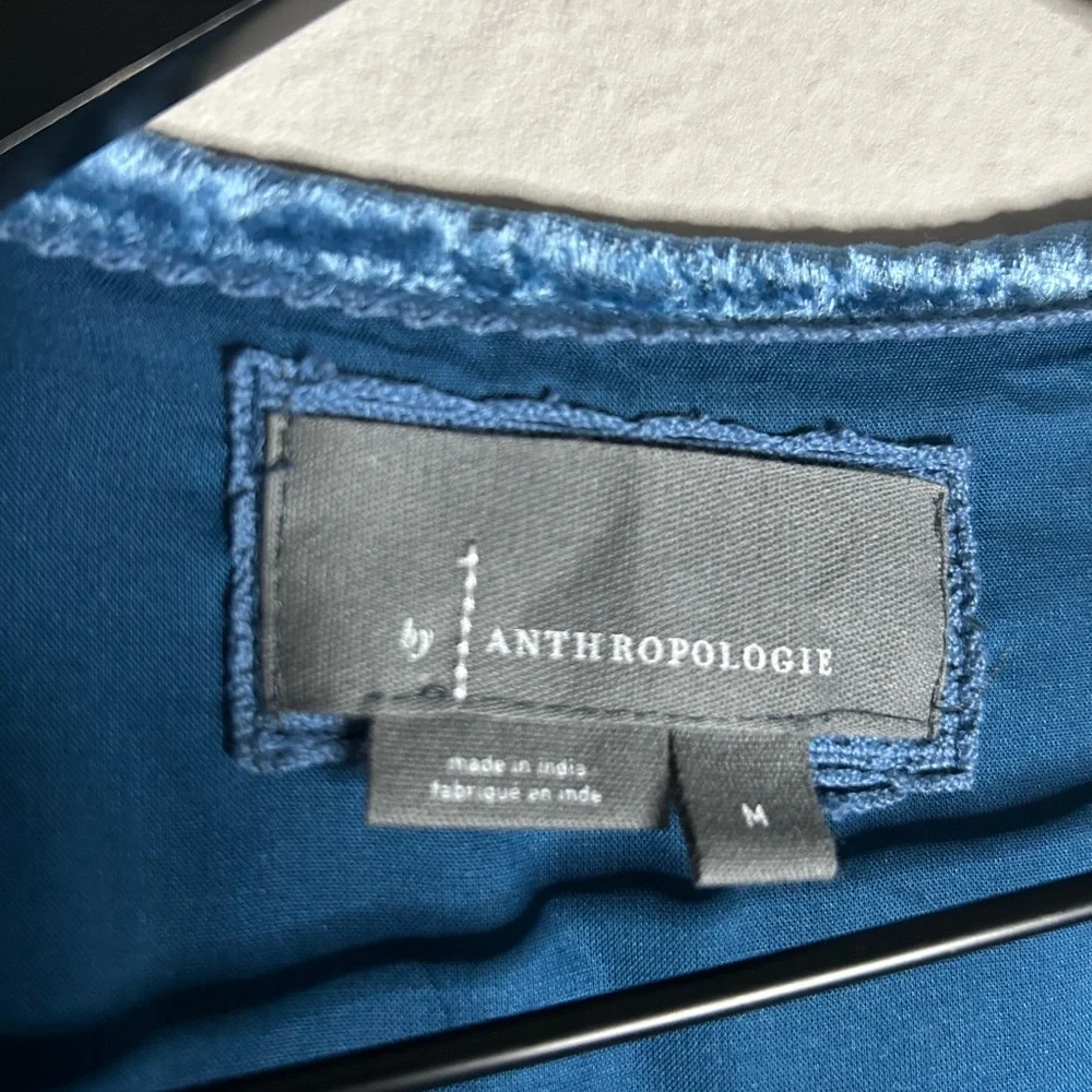 Anthropologie Somerset Blue Velvet Mini Dress Size M - Picture 12 of 16